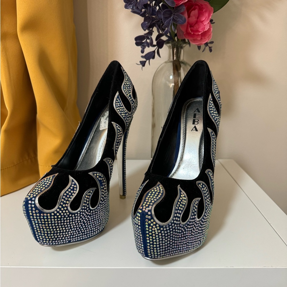 Alba rhinestone heels